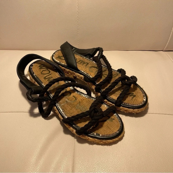 Sam Edelman Cristan Rope Sandal Modern black size 8.5 - Picture 1 of 5